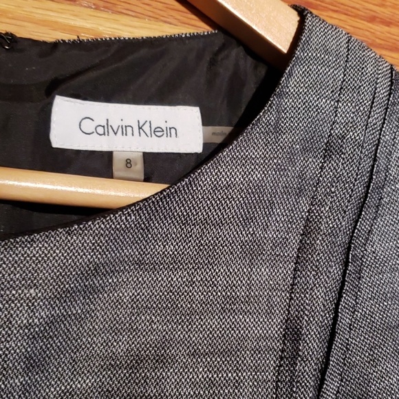 Calvin Klein Linen Gathered Pleat Sleeveless Dress - Picture 2 of 6